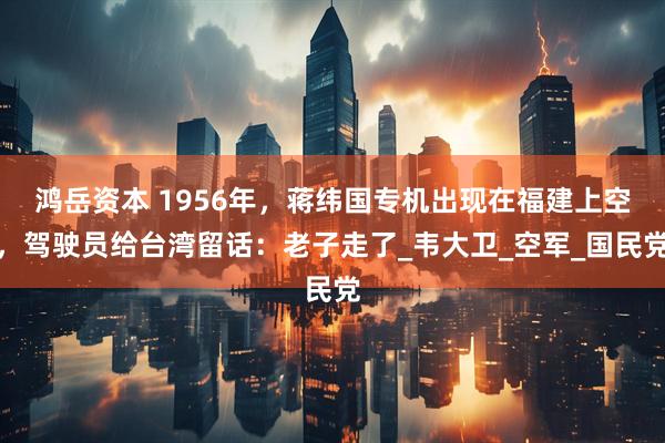 鸿岳资本 1956年，蒋纬国专机出现在福建上空，驾驶员给台湾留话：老子走了_韦大卫_空军_国民党