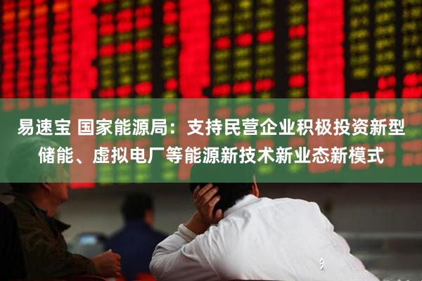 易速宝 国家能源局：支持民营企业积极投资新型储能、虚拟电厂等能源新技术新业态新模式